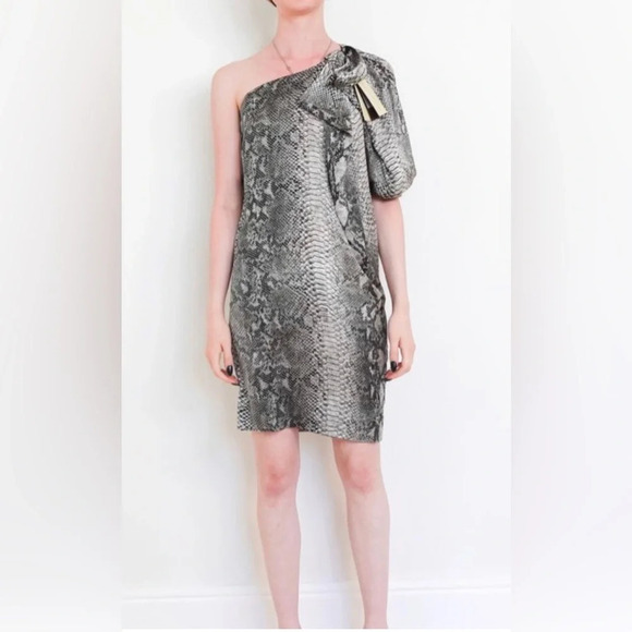 STELLA MCCARTNEY SILK ONE SHOULDER DRESS - Picture 1 of 6
